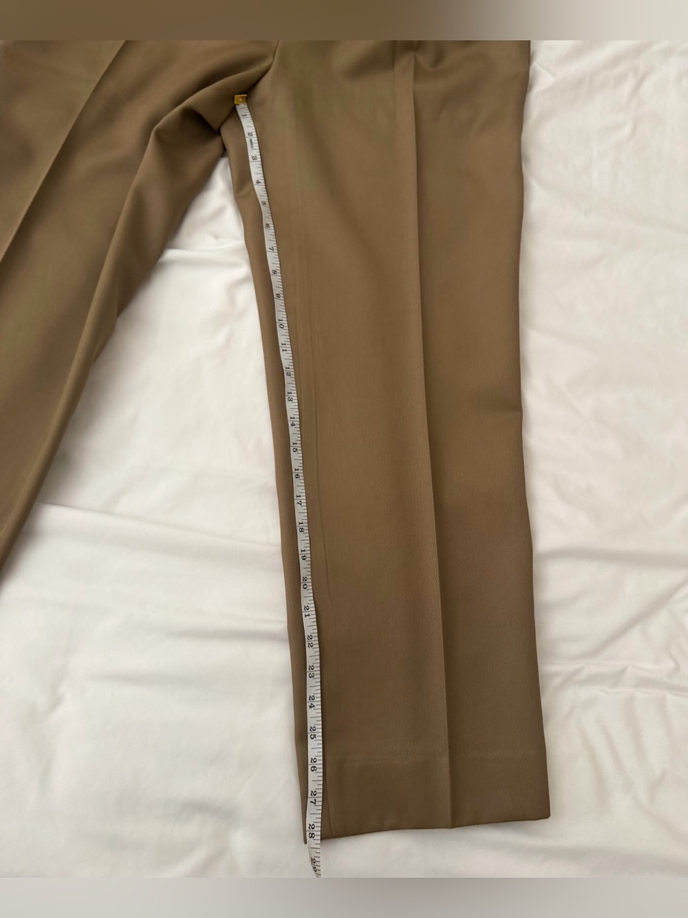 High rise double pleated wide leg tan trousers by J. Crew 100% Italian Wool - Picture 4 of 13